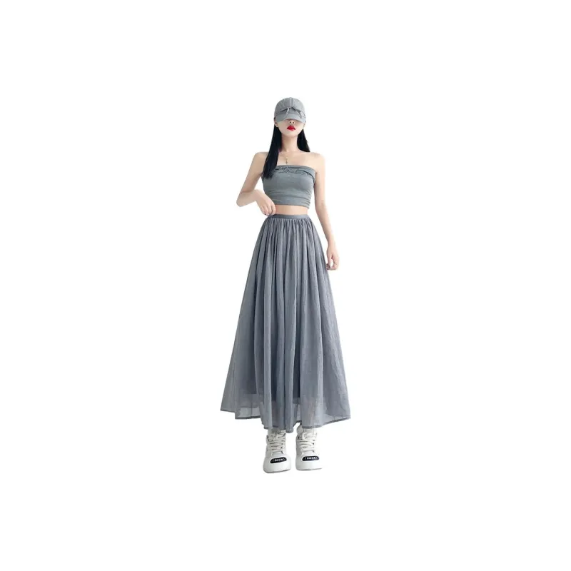 Flowers In Water Casual Long Skirt Women's-2