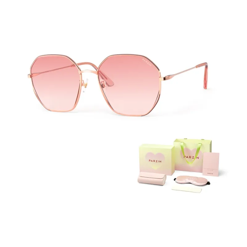 PARZIN Irregular Shape Sunglasses Women's Refined Metal Frame With Multicolor Lens 8257-17