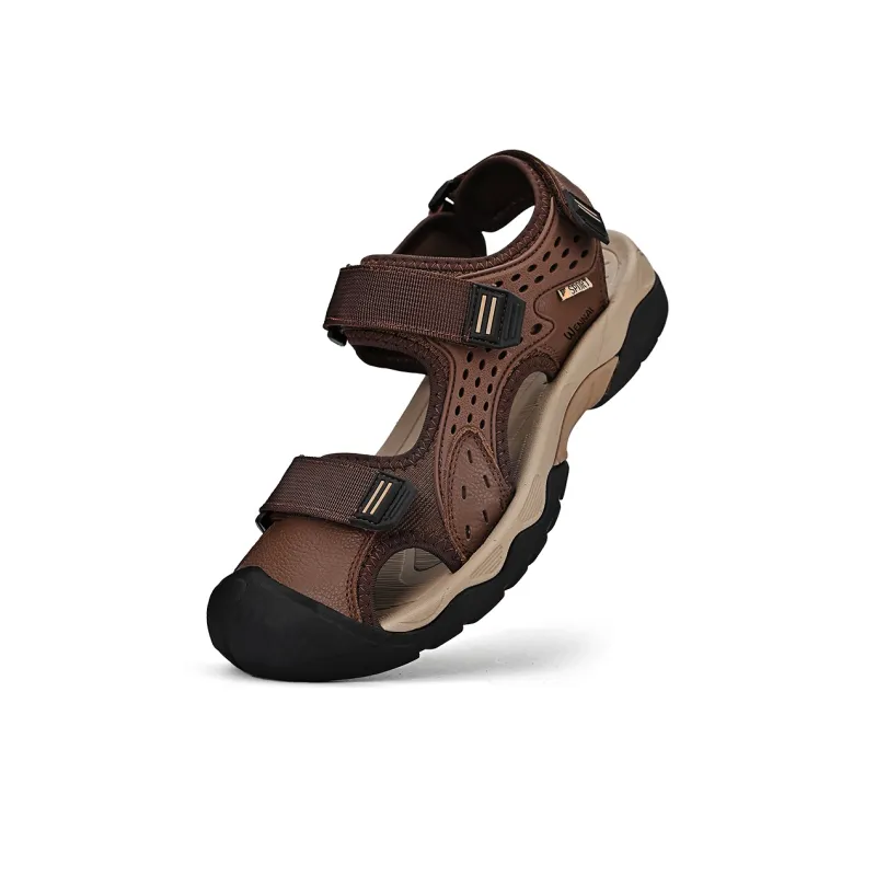 Wen Nai Anti Slip Wear Resistant River Trekking Shoes Men's Dark Brown-2
