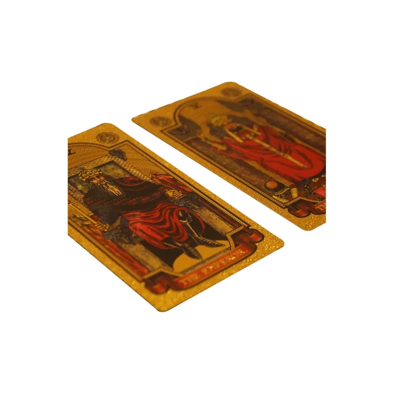 JINBANG Wite Tarot Collection, Gold Foil PVC Waterproof, Tarot Board Games-3
