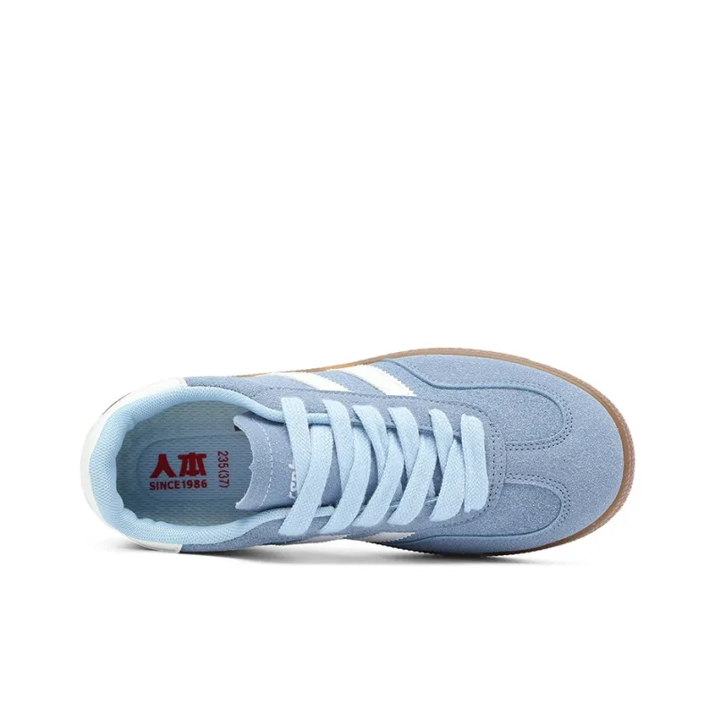 RENBEN Lightweight And Wear resistant Low Top Skateboard Shoes Women's Blue-2