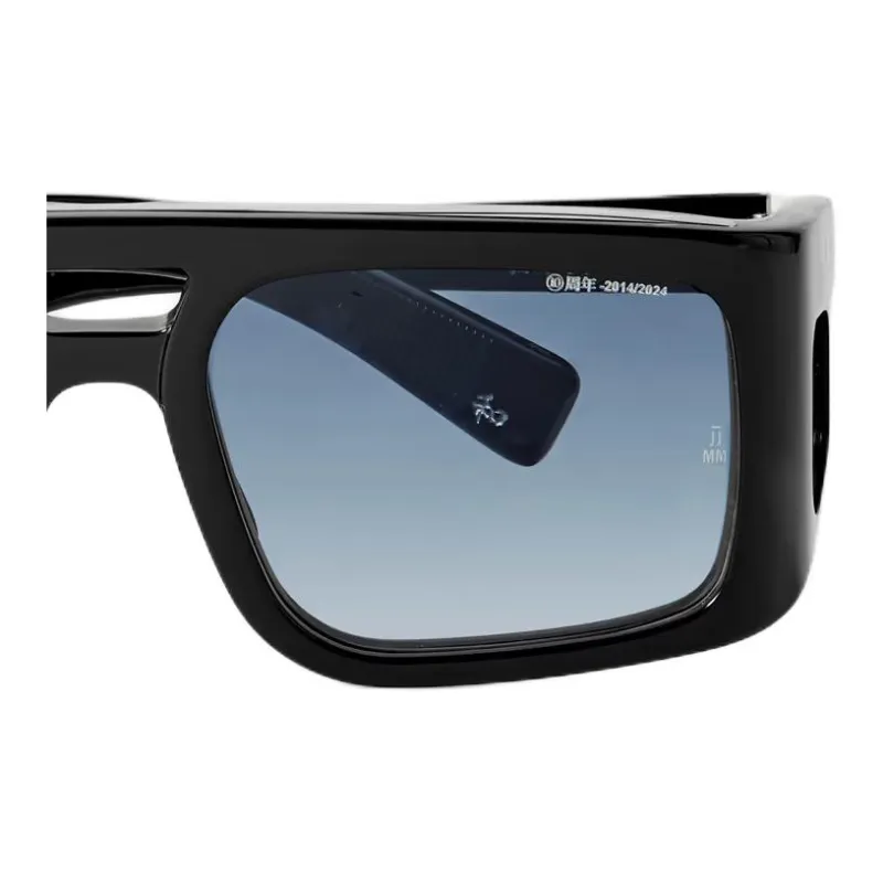 JACQUES MARIE MAGE Acetate Aviator Sunglasses Men's Black-2