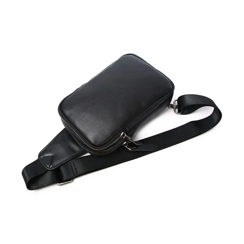 VANDEE Cow Leather Sling Bag Regular Men's Black-3