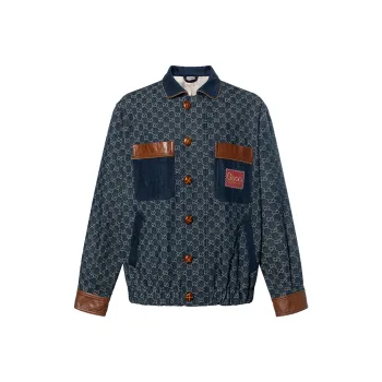 GUCCI Denim Jackets Coats Men's Blue