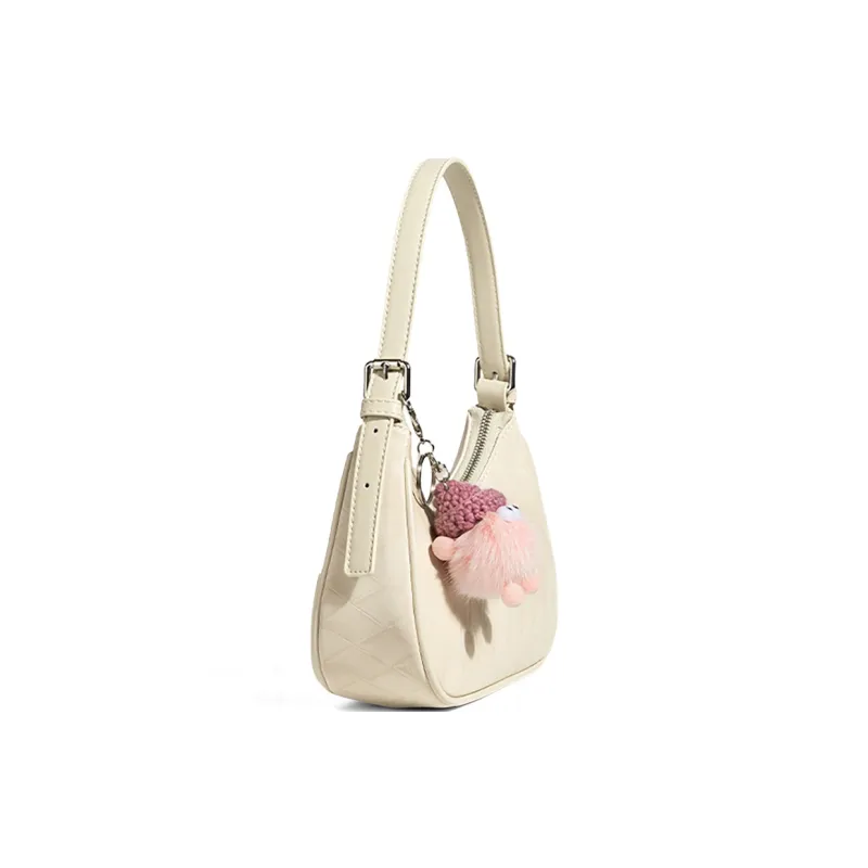 COMELY Synthetic Leather Shoulder Bag Women's Ecru-3