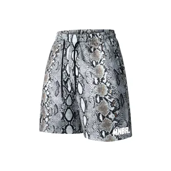 Menblero Casual Shorts Unisex Snake Skin Gray