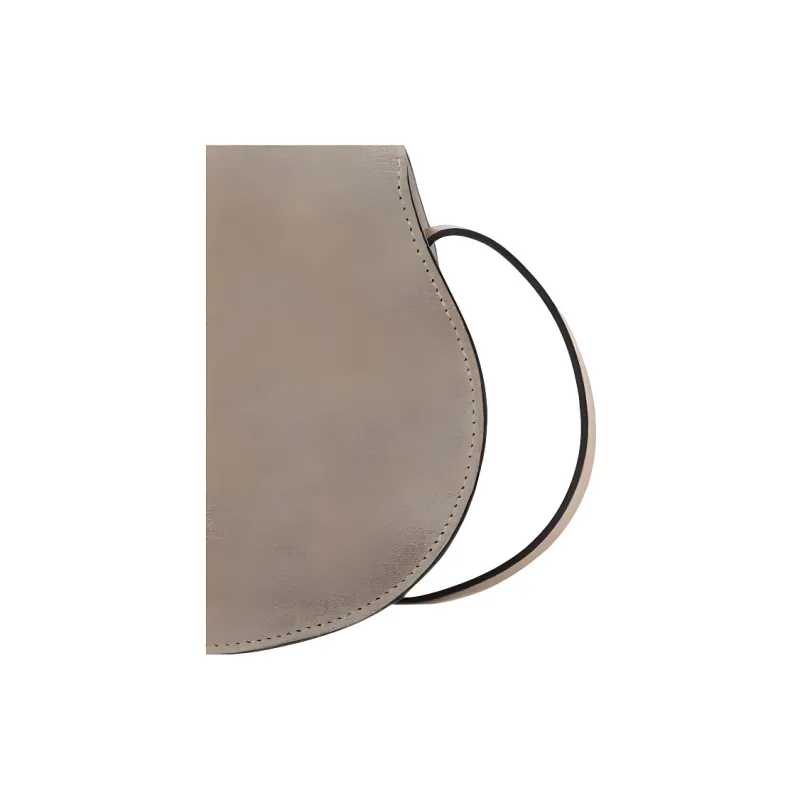 Chloe Marcie Suede Saddle Bag Shoulder Bag Crossbody Bag Small Size Women's Gray-4