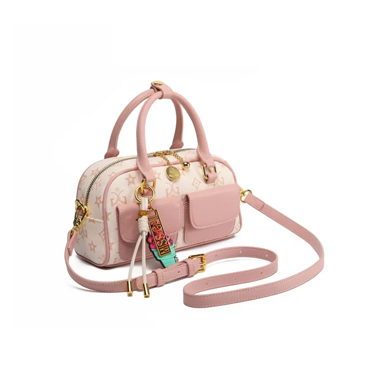 MISS GAIL Synthetic Leather Shoulder Bag, Crossbody Bag, Handbag Women's Monogram Blossom Pink-10