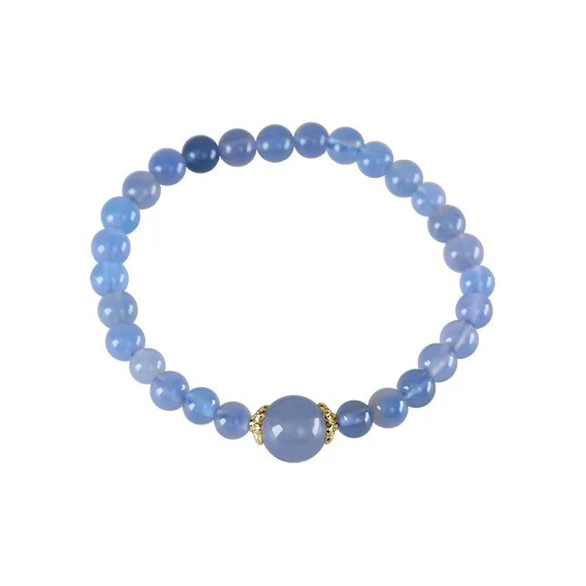 Cloudy Sky Chalcedony Jade Bracelets Unisex-0