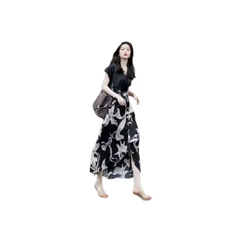 Flowers In Water Short Sleeved Dress Women's
