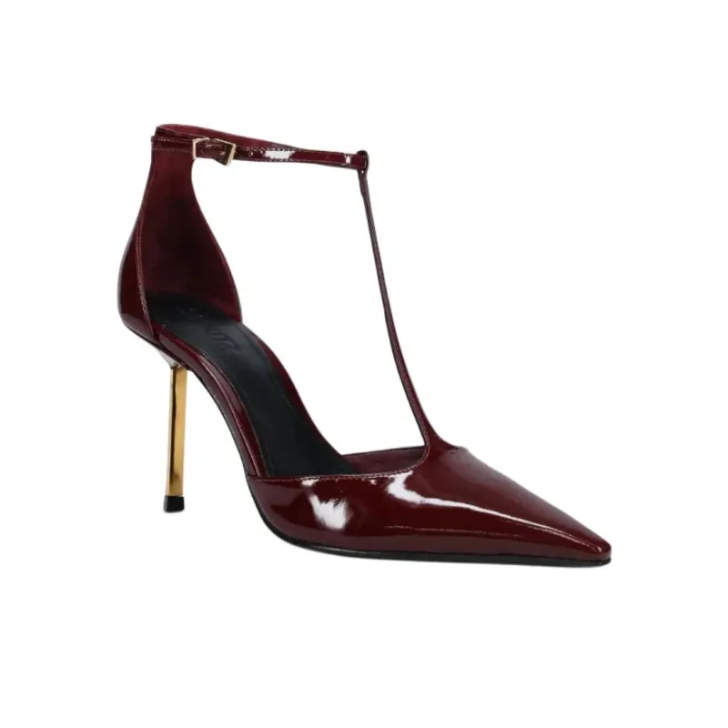 Schutz Slim Heel High Heels Women's Burgundy-2