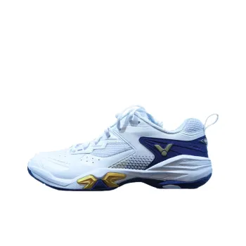 VICTOR Shock Absorbers With Slip Resistant Features Low Top Badminton Shoes Unisex White Blue