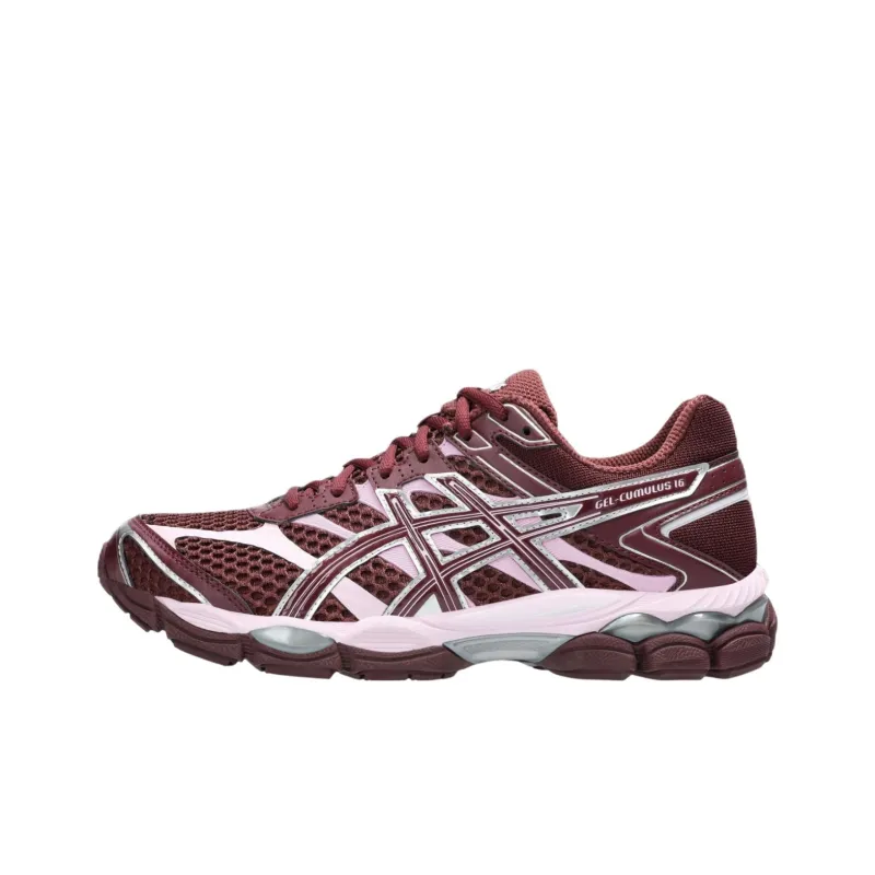 Asics Gel Cumulus 16 Anti Slip Wear Resistant Low Top Running Shoes Unisex Red-0