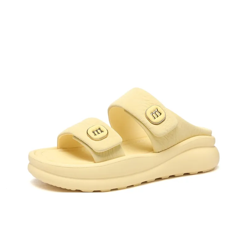 Golden Silk Rabbit Slide Slippers Women's-8