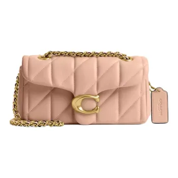 COACH Tabby Nappa Leather Pillow Bag Shoulder Bag Trumpets Women's Light Pink
