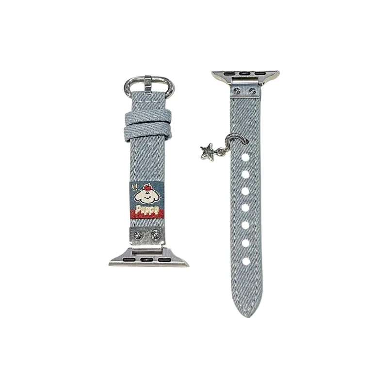 CHUANGYIDA Apple Compatibility Watch Band 130 180mm Denim Material-0