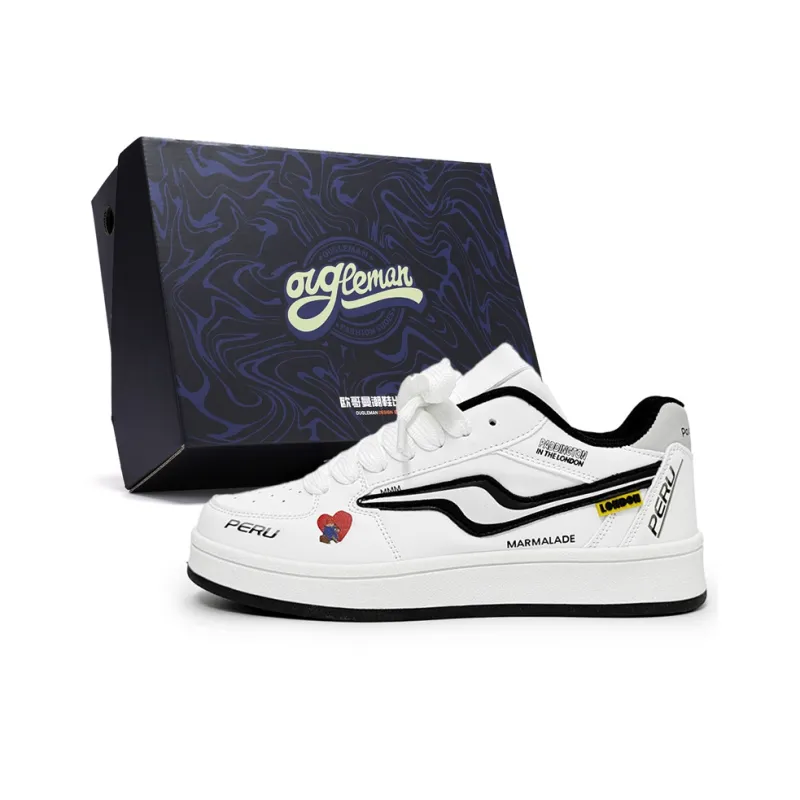 OUGLEMEN Coverage Slip Resistant, Abrasion Resistant, Lightweight Low Top Skateboard Shoes Unisex Box-11