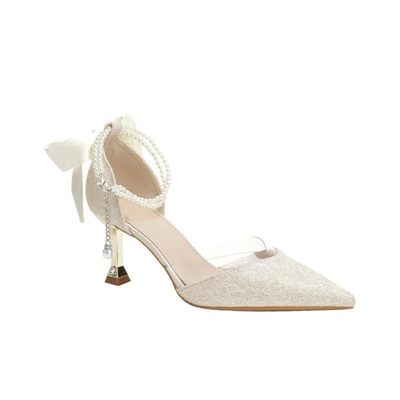 KATHRYN WILSON Slim Heel High Heels Women's Champagne-1