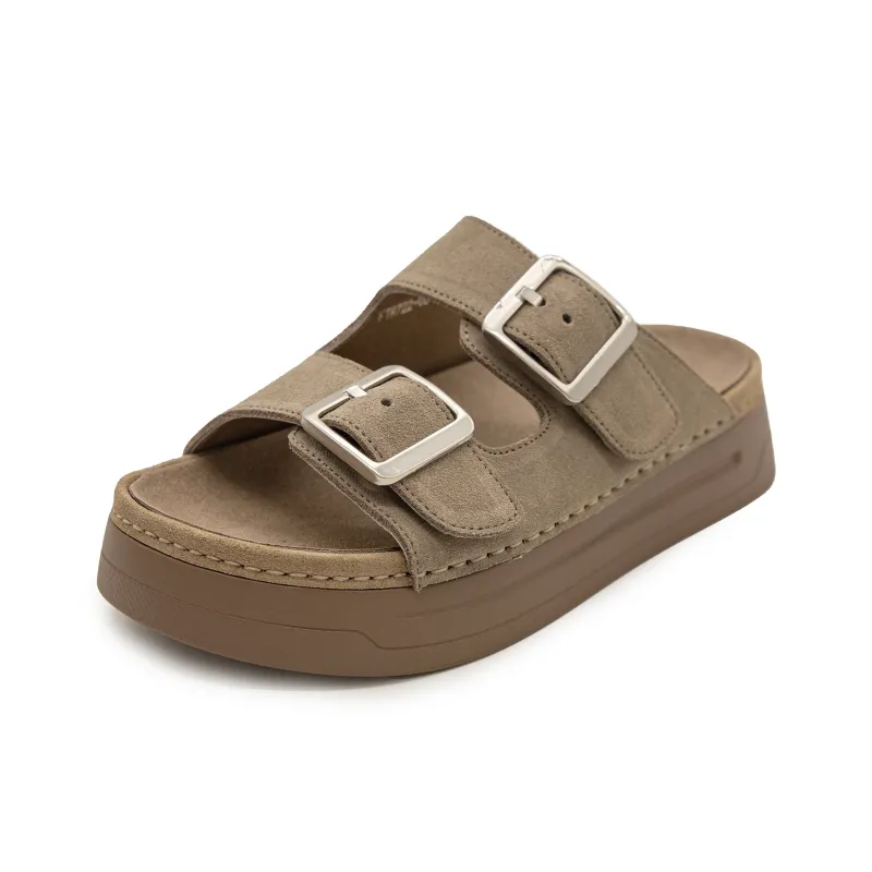 FED Slip Resistant Odor Resistant Abrasion Resistant Slide Slippers Women's Gray-1