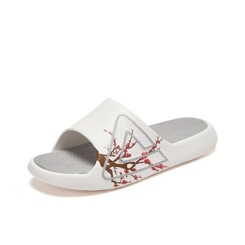 PEAK State Pole Classic Drag Quiet Slip Resistant Abrasion Resistant Slide Slippers Unisex Ivory/Gray-1
