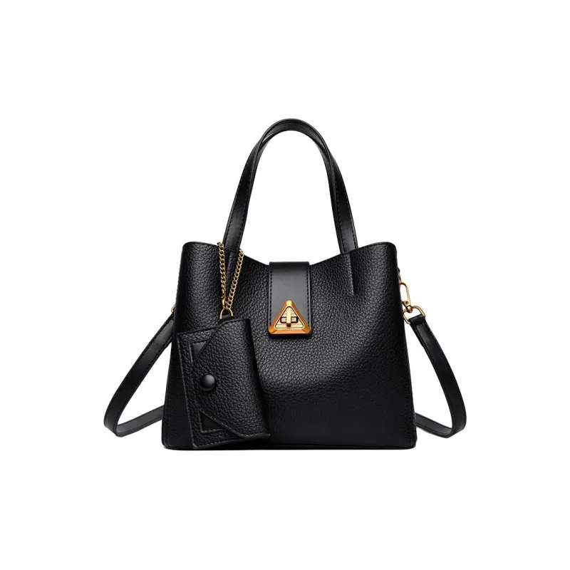 Boniu PU One Shoulder Handbag Women's Black/Khaki/Elephant Gray/Wheat Bran Brown-0