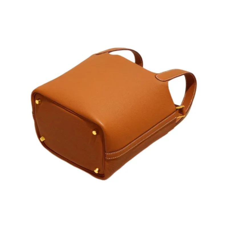 BEMIX PETS Cow Leather Handbag Regular Women's Gold Brown-3