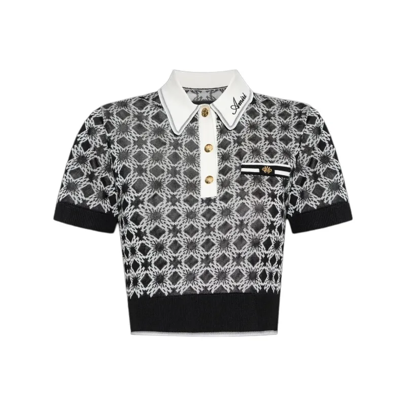 AMIRI Knitted Polo Top-0