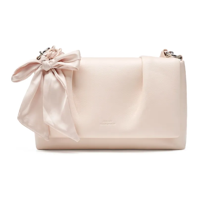 JOSINY Synthetic Leather Shoulder Bag Women's Nude Pink/Ecru-0
