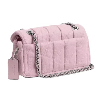 COACH Tabby Quilting Denim Crossbody Bag, Shoulder Bag Trumpets Women's Light Purple