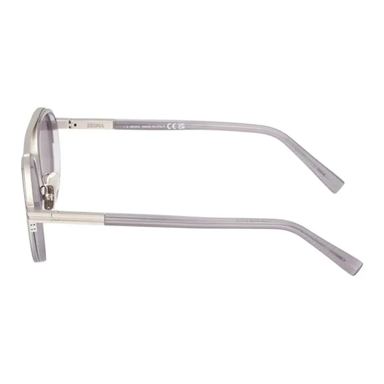 Zegna Metal Round Sunglasses Men's Silver-2