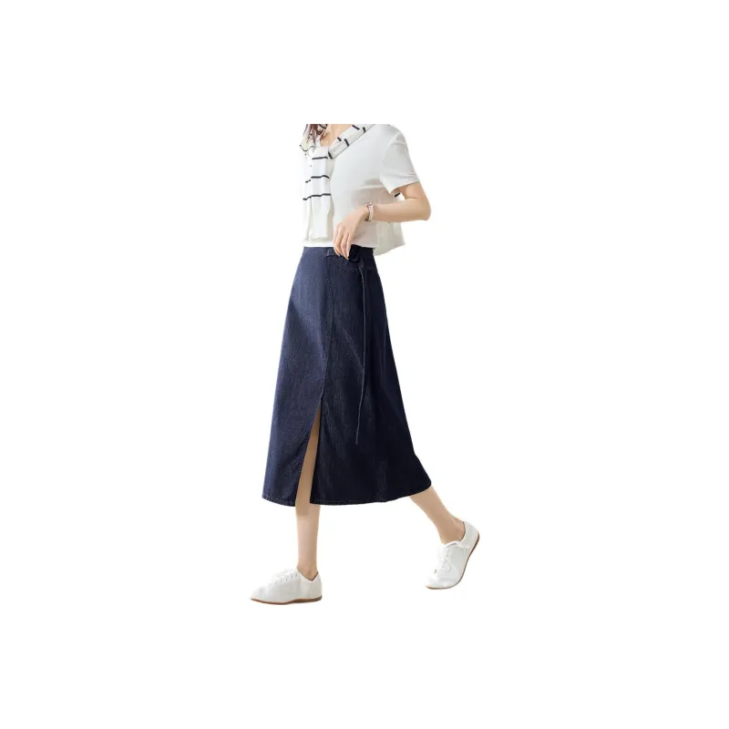 Mo Han Yi Mei Denim Long Skirt Women's-0