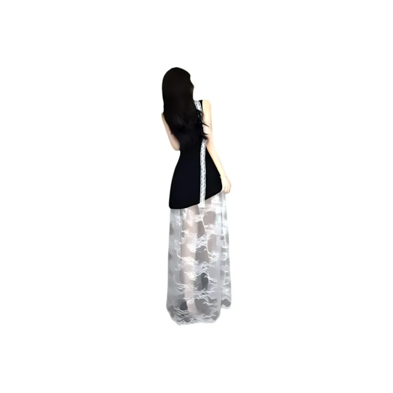 Mu Xiao Xin Slip Dresses Women's Black-1
