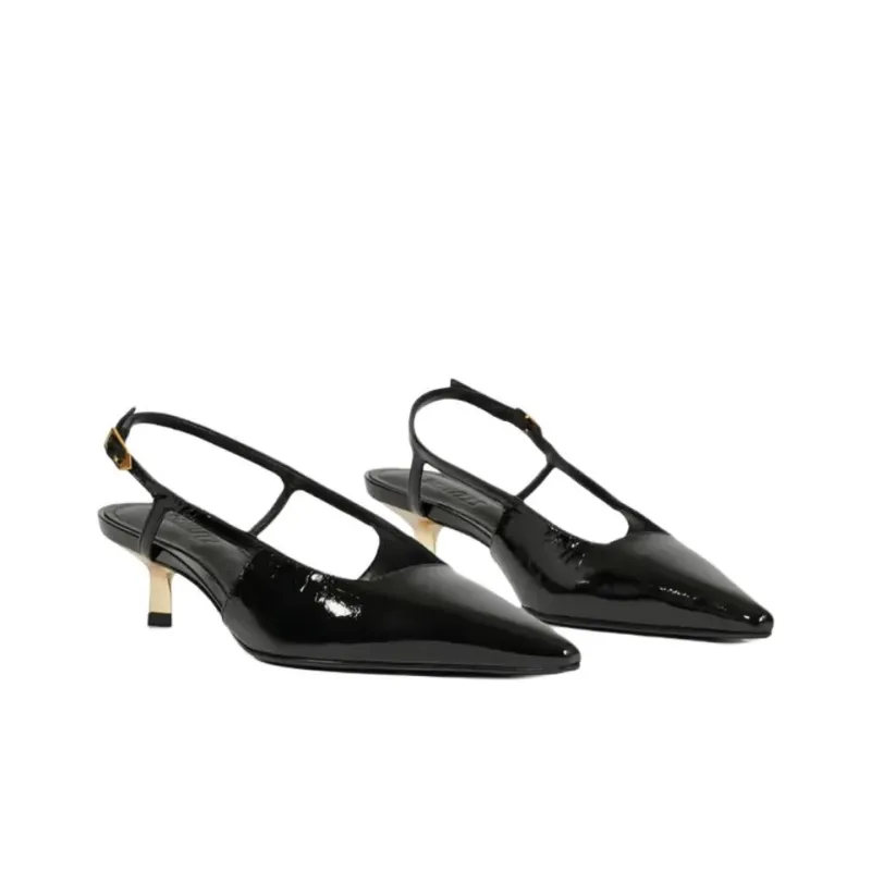 Schutz Slim Heel High Heels 4cm Women's Black-2