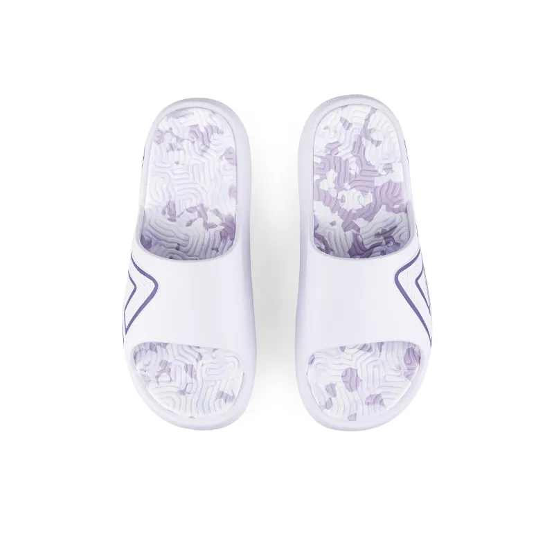 PEAK Tai Ji1.0 Odor Resistant, Abrasion Resistant Cushioning Slide Slippers Unisex White Purple-4