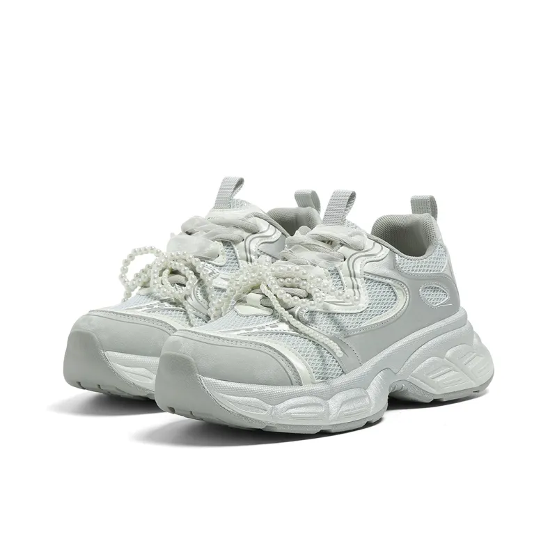 FOREVER 21 Anti Slip Wear Resistant Low Top Chunky Sneakers Women's Gray-2