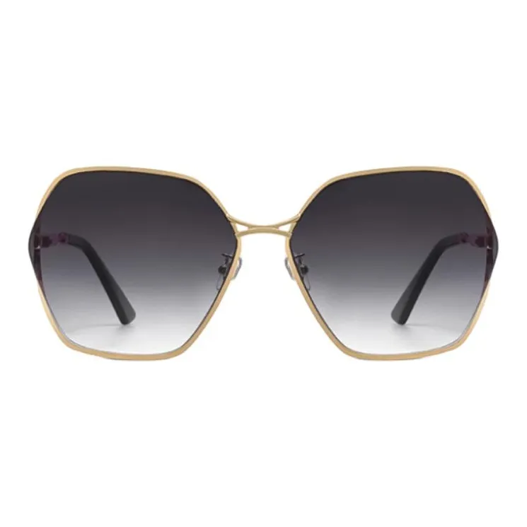 CAPONI Metal Irregular Shape Sunglasses Unisex Gold-1