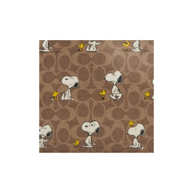 COACH Peanuts Snoopy Collaboration City Coated Canvas Tote Bag, Shopping Bag, Handbag, Shoulder Bag Tubas Women's Brown-4