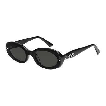 CAPONI TR/Memory Plastic Cat Eye Sunglasses Unisex Black