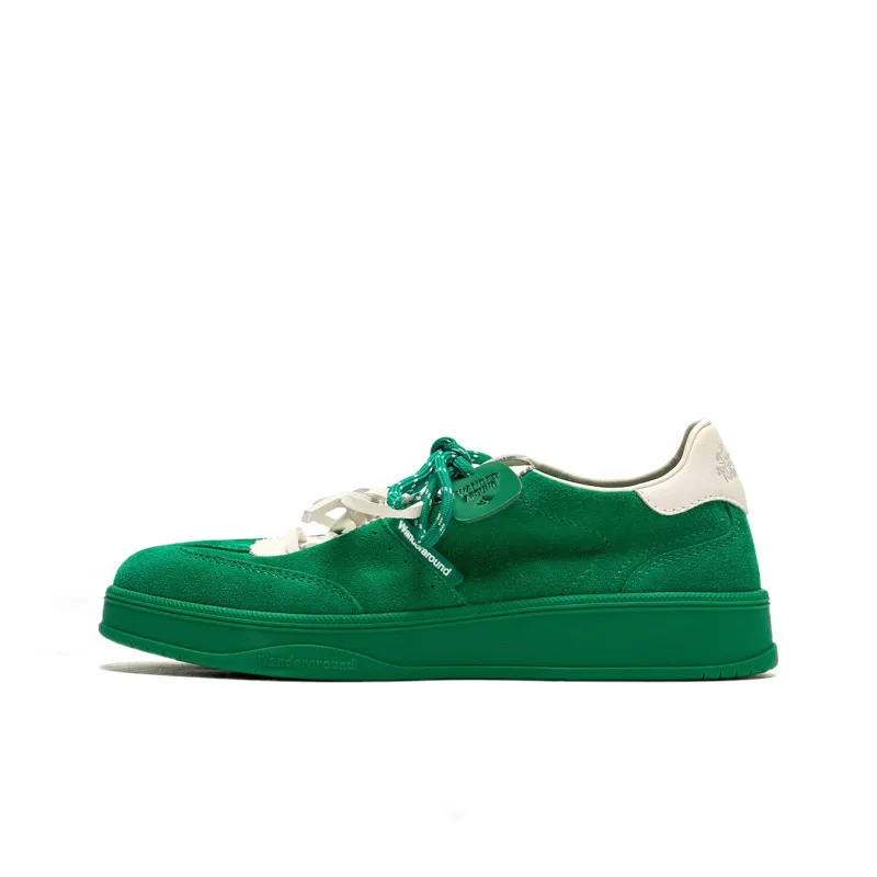 WANDER AROUND Anti Slip Wear Resistant Low Top Skateboard Shoes Unisex White Green-0