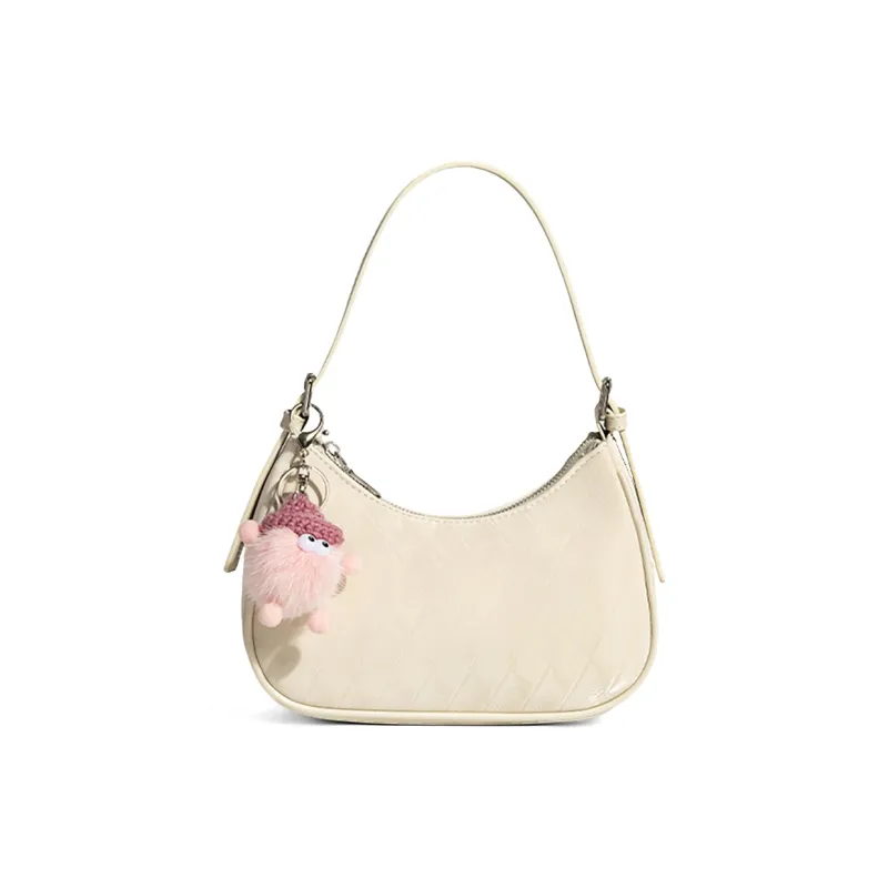 COMELY Synthetic Leather Shoulder Bag Women's Ecru-4
