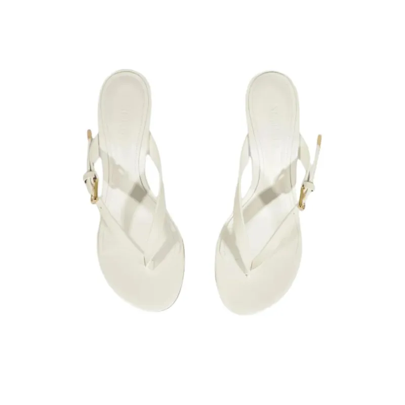 Schutz Slip Resistant Flip Flops 7.5cm Women's White-4