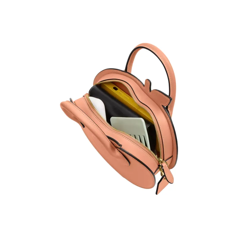 COACH Recycled Tanned Leather Shoulder Bag, Crossbody Bag, Handbag Trumpets Women's Peach-3
