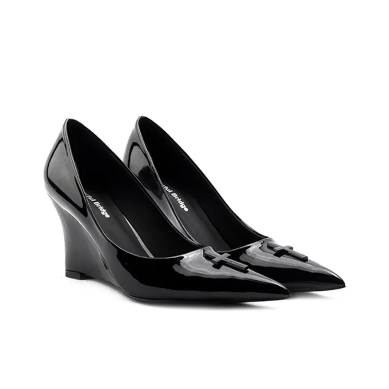 Colorful Bridge Crucifix Cross Wedge Heel High Heels Women's-7