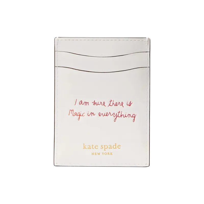 Kate Spade Storyteller Cow Leather Card Holder Women's White-1