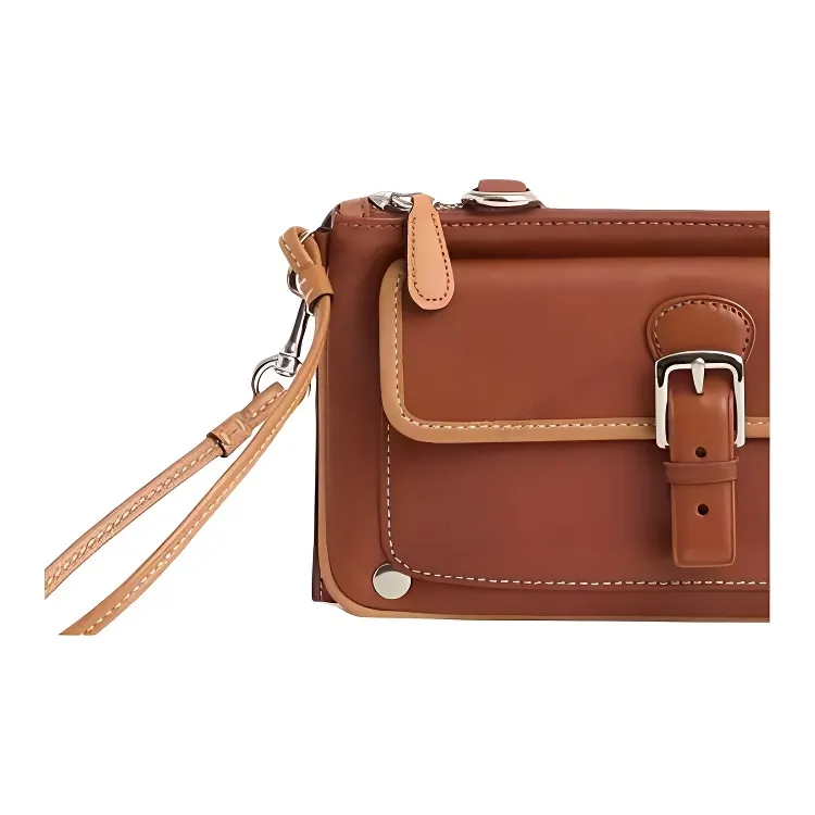 COACH Calfskin Wallets Shoulder Bag Crossbody Bag Small Size Women's Brass With Maple Inlay-3
