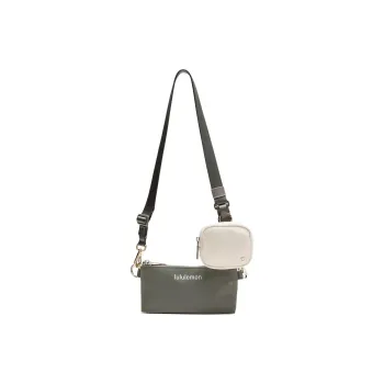 Lululemon Nylon Crossbody Bag Women's Gray Sage Color With Light Ivory