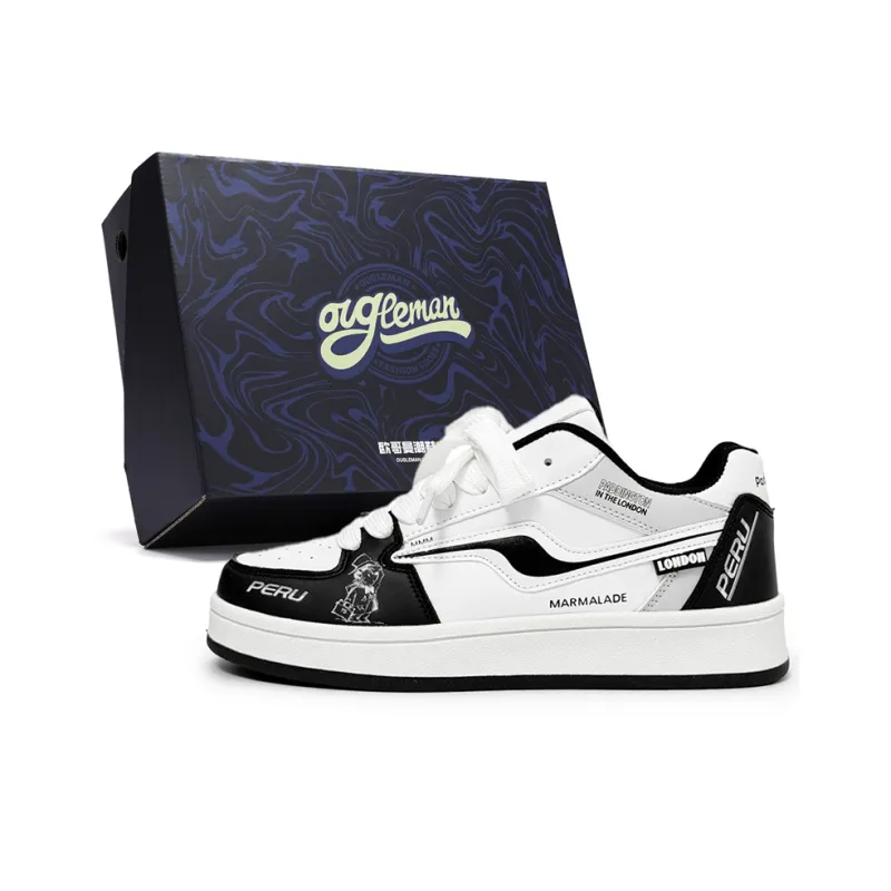 OUGLEMEN Coverage Slip Resistant, Abrasion Resistant, Lightweight Low Top Skateboard Shoes Unisex Box-1