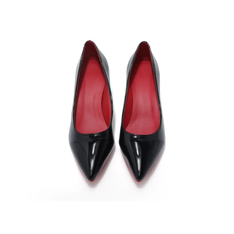 Take The Qin Slim Heel High Heels Women's Black-17