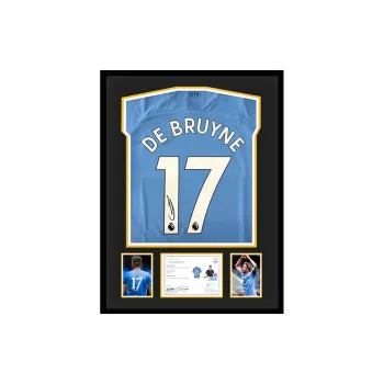 Three For Manchester City Team Jersey Exquisite Mounting, Outer Frame Approx. 65x85cm