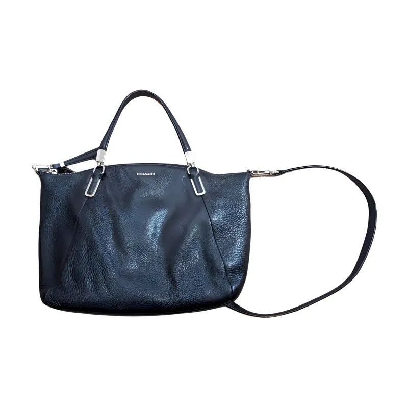 COACH Kelsey Leather Briefcase Handbag Shoulder Bag Crossbody Bag Small Size Women's Black-1